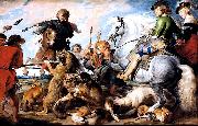 Peter Paul Rubens A 1615-1621 oil on canvas 'Wolf and Fox hunt' painting by Peter Paul Rubens painting